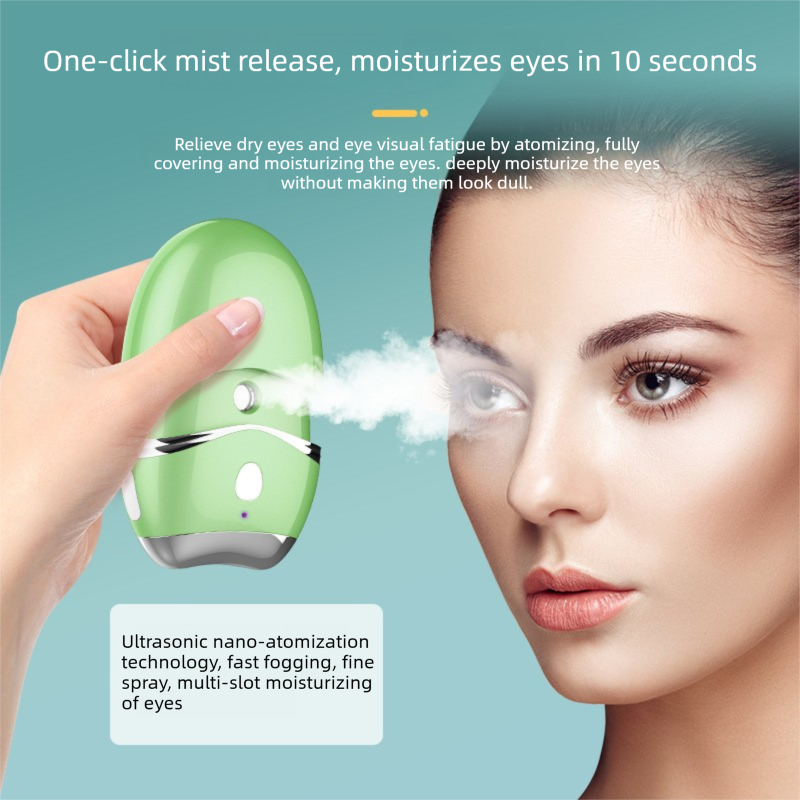 Green Portable Eye Mist Spray Device with Warm Compress - Rechargeable Type-C view 2
