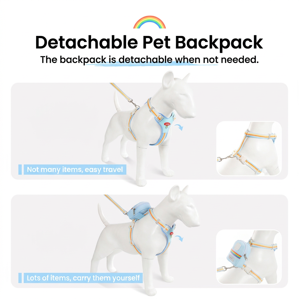 Pink Size XL 3-in-1 Mini Pet Backpack-Style Carrier Set - Adjustable dog view 3
