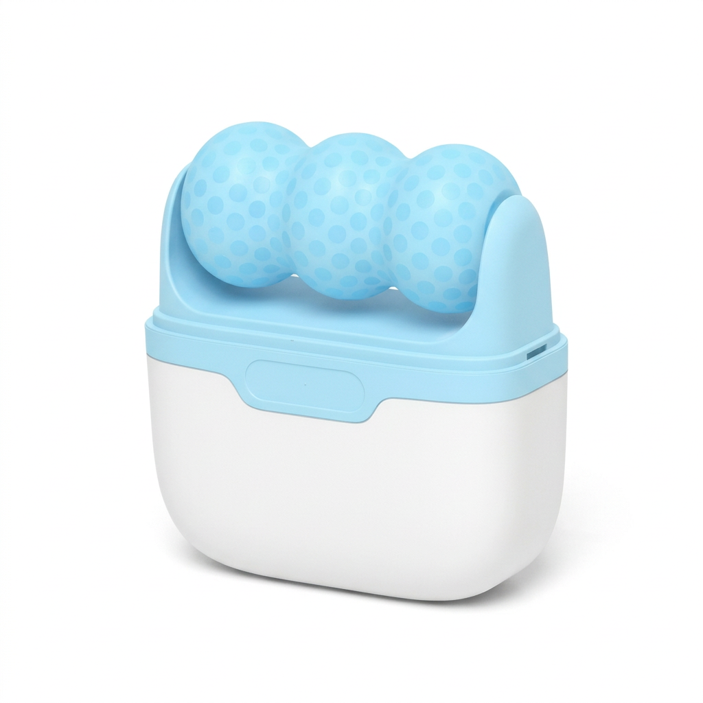 Blue Portable Dual-Head Ice Roller for Face & Body - Cooling Facial Massager