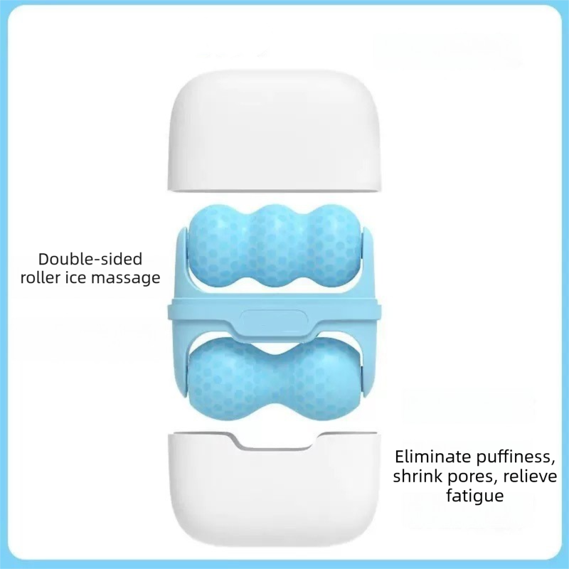 Blue Portable Dual-Head Ice Roller for Face & Body - Cooling Facial Massager view 5