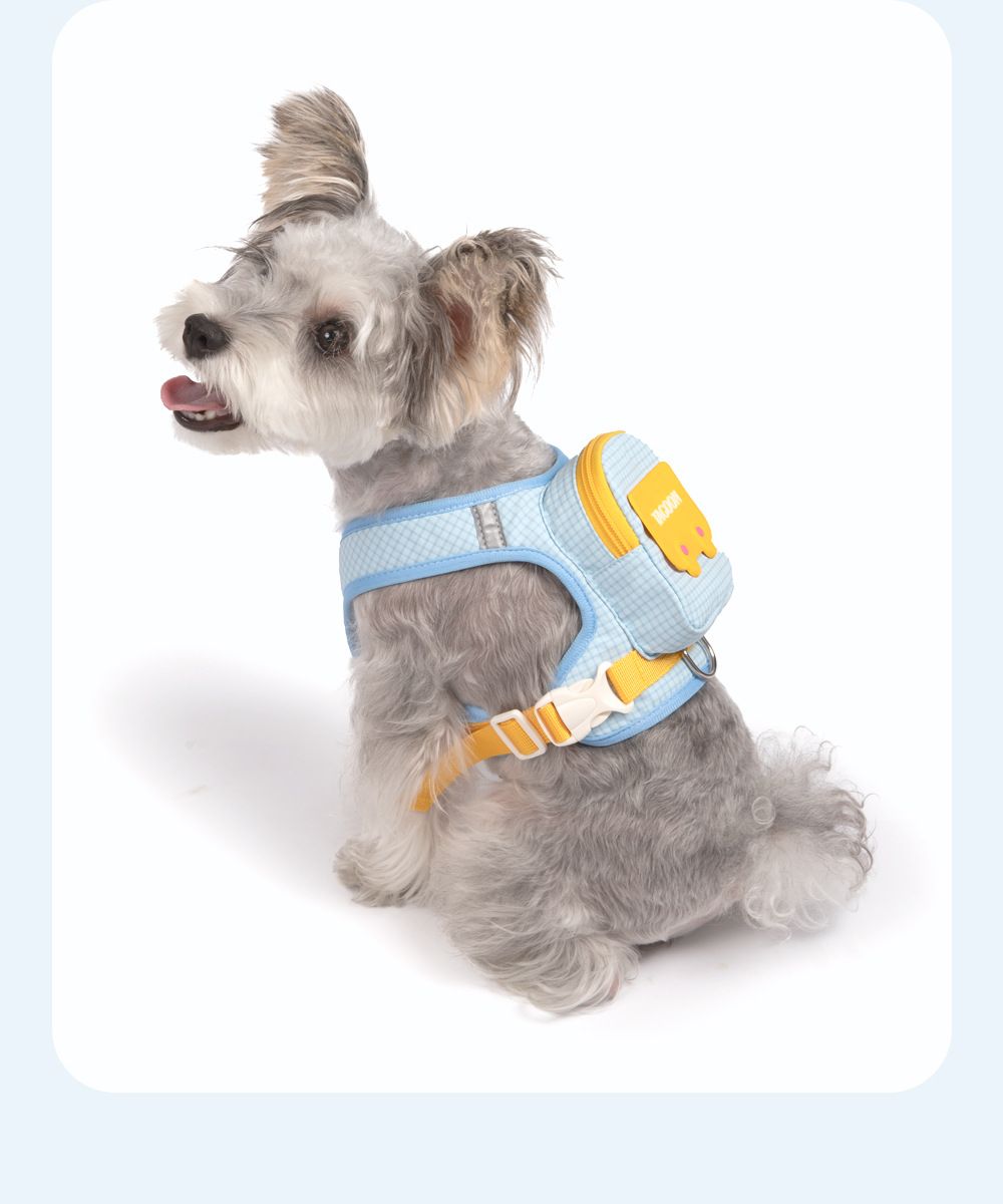Blue 3 in 1 Dog Walking Harness with Backpack and Leash (Size L)- Adjustable view 2