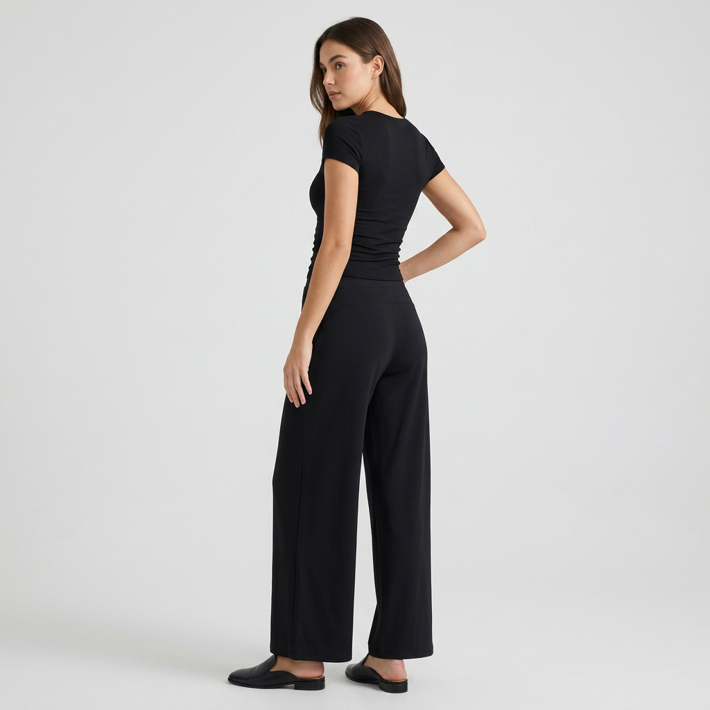 Size M Women’s Two Piece Lounge Set - Short Sleeve Crop Top and High Waisted view 2