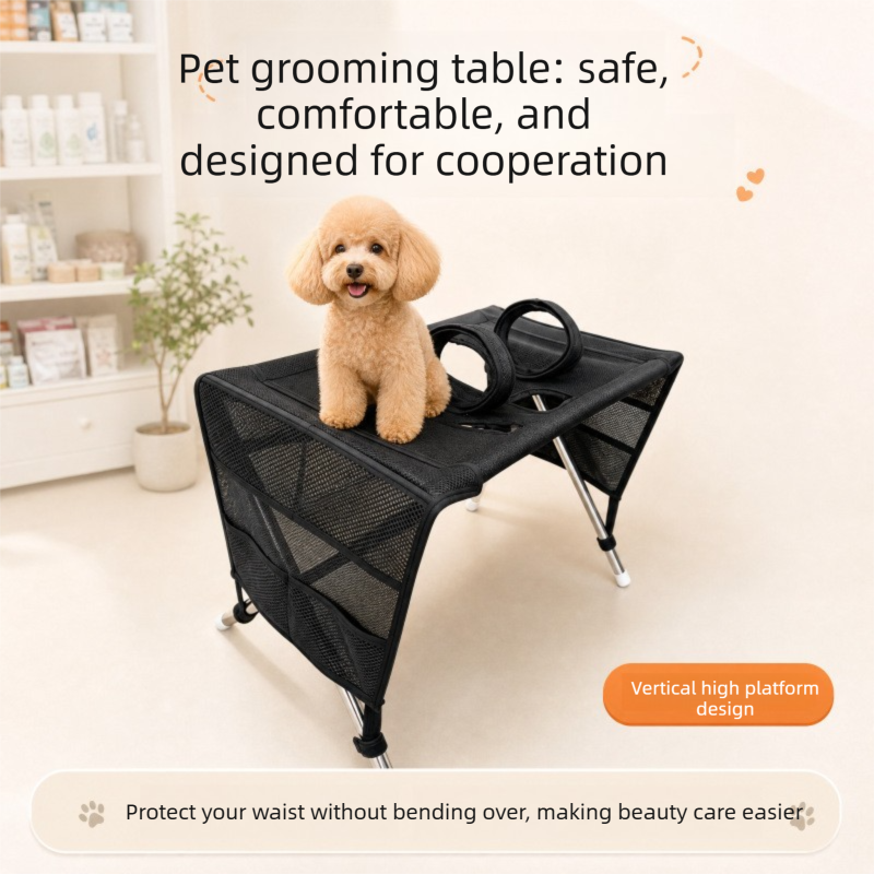 Portable Foldable Pet Grooming Table with Mesh Base and Adjustable Restraint view 2