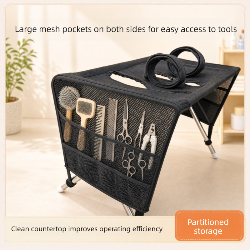 Portable Foldable Pet Grooming Table with Mesh Base and Adjustable Restraint view 4