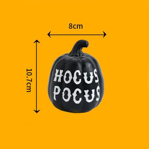 Black Mini Resin Halloween Pumpkin Figurine - Spooky Home Decor for Tabletop view 6