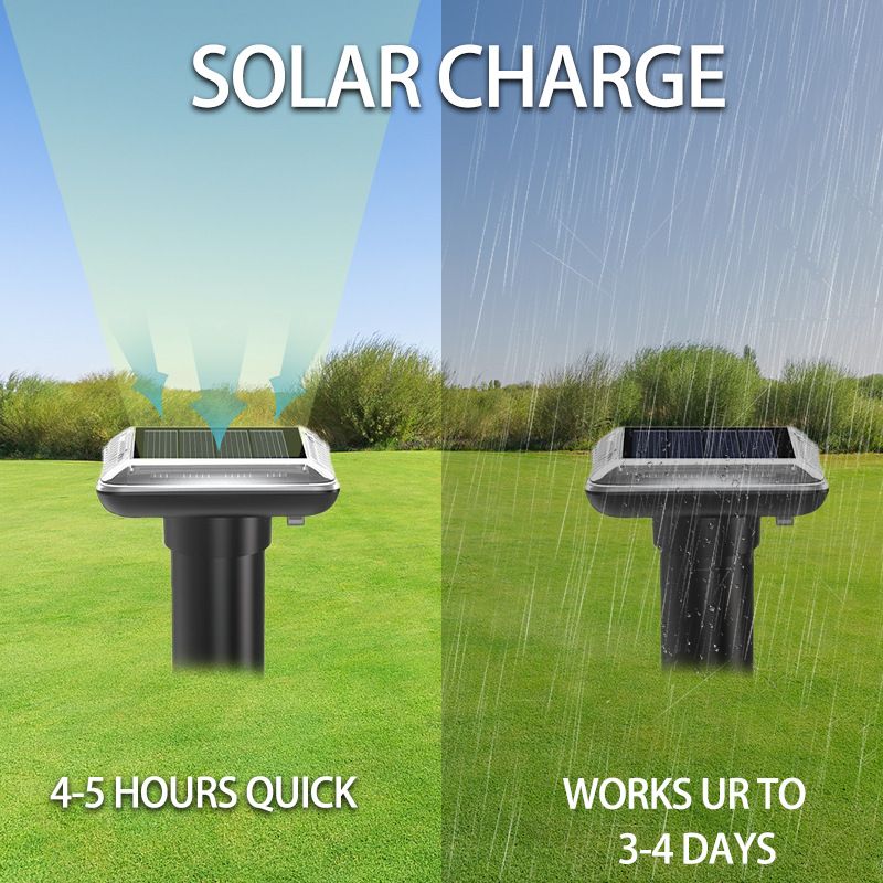 Black Solar Charging Snake and Rodent Repeller - Outdoor Ground Vibration Pest view 5