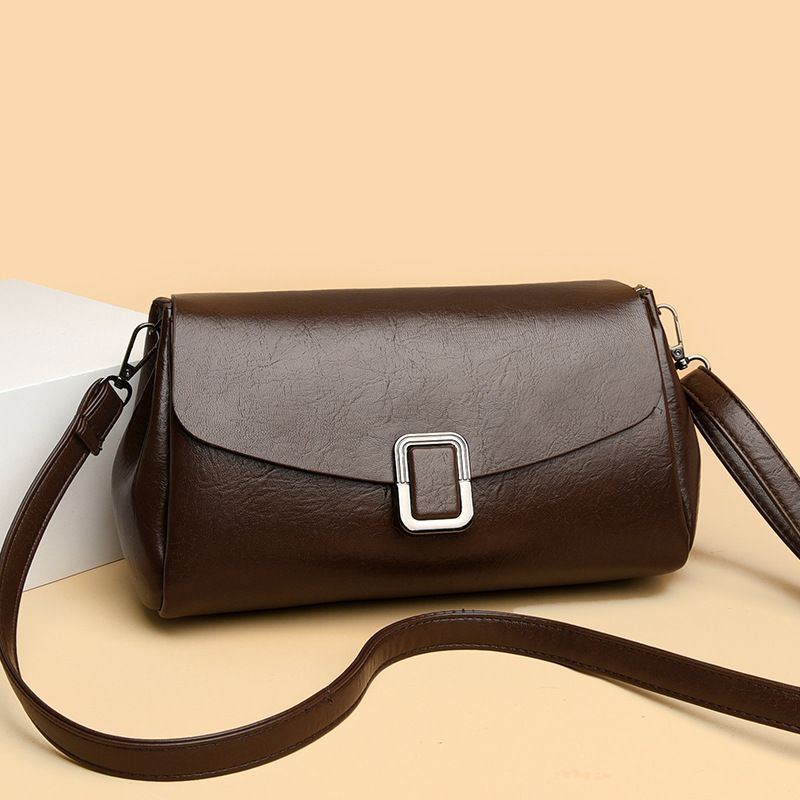 Brown Women's Crossbody Bag - Brown PU Leather