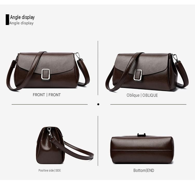 Brown Women's Crossbody Bag - Brown PU Leather view 5