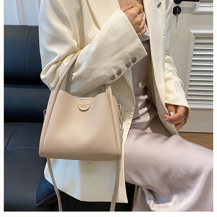 Khaki Women's Top Handle Crossbody Bag - PU Leather view 3