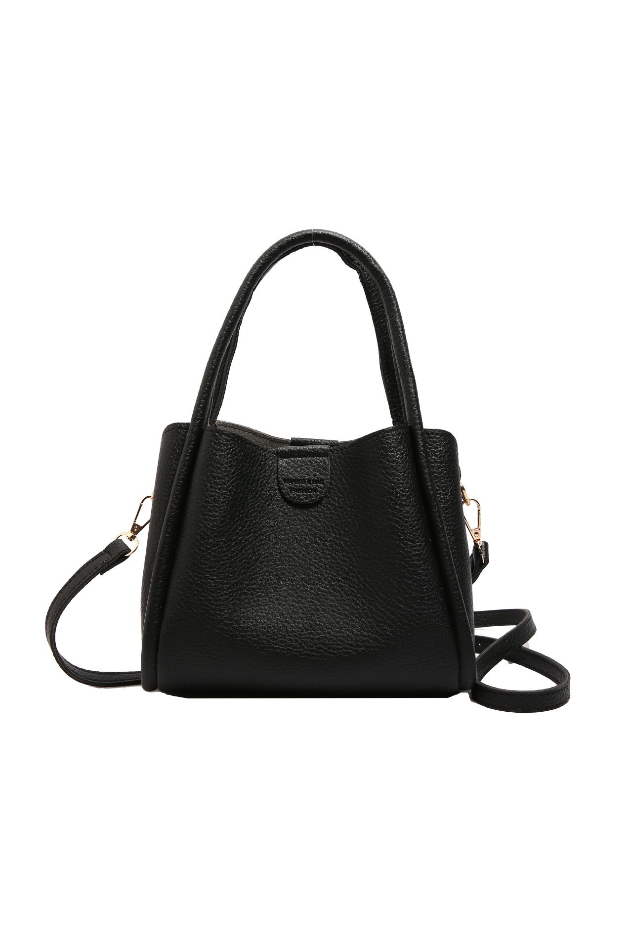 Black Women's Top Handle Crossbody Bag - PU Leather