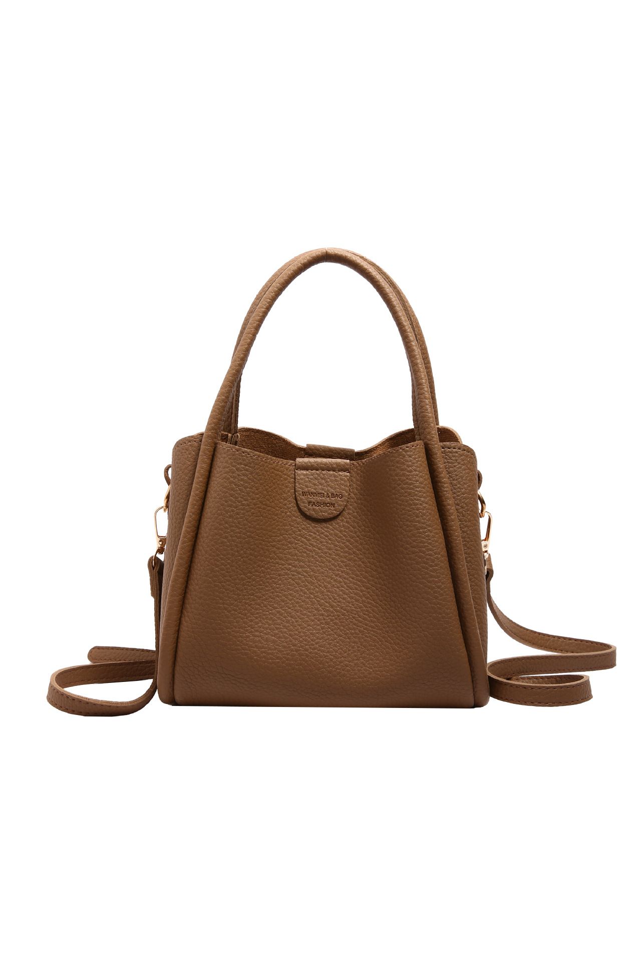 Brown Women's Top Handle Crossbody Bag - PU Leather