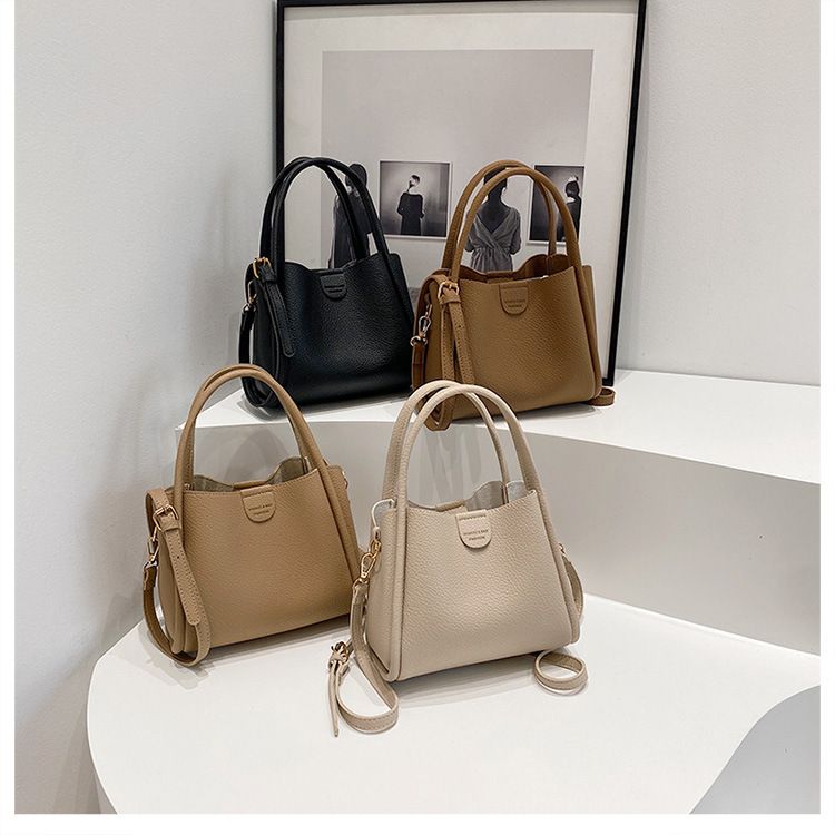 Khaki Women's Top Handle Crossbody Bag - PU Leather view 4