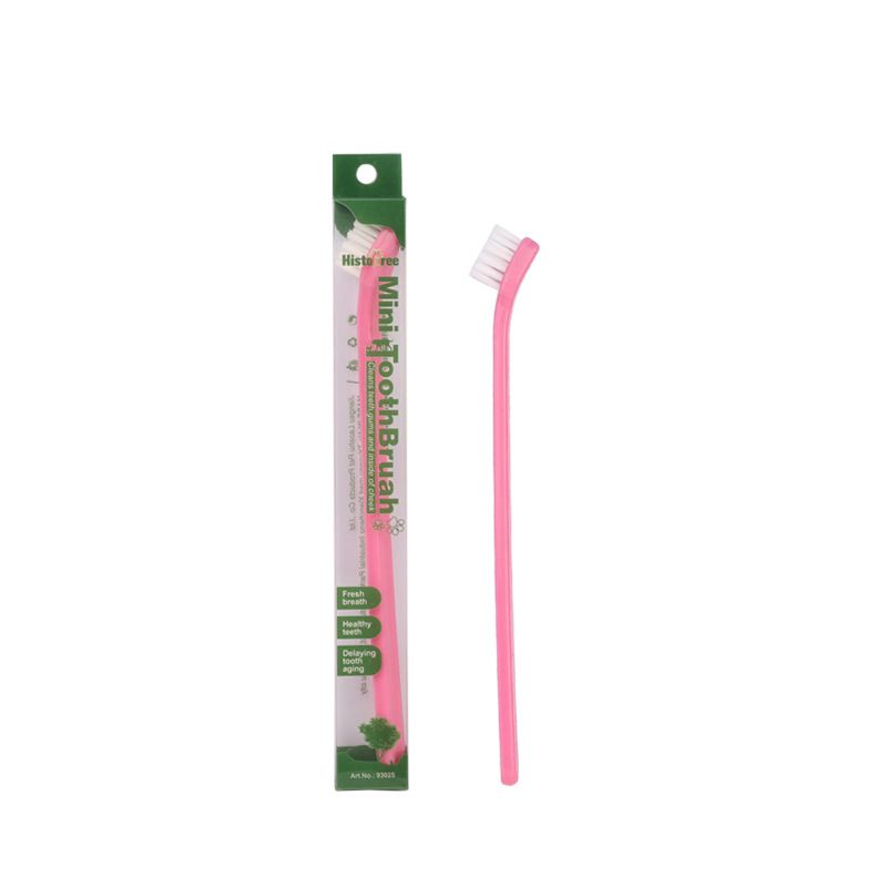 Pink Pet Toothbrush 5 Pack - PP Single Head Dental Cleaning Brush