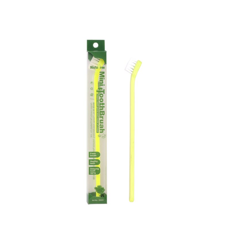 Yellow Pet Toothbrush 5 Pack - PP Single Head Dental Cleaning Brush