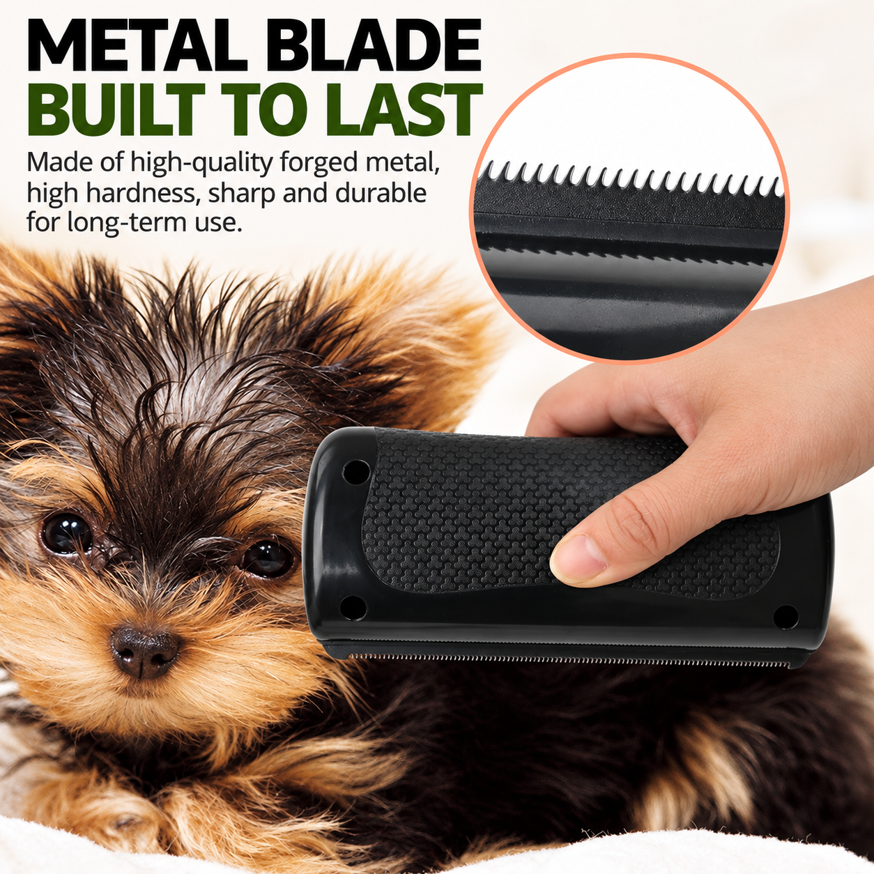 Pet Shedding Blade - Steel Serrated Grooming Comb view 3
