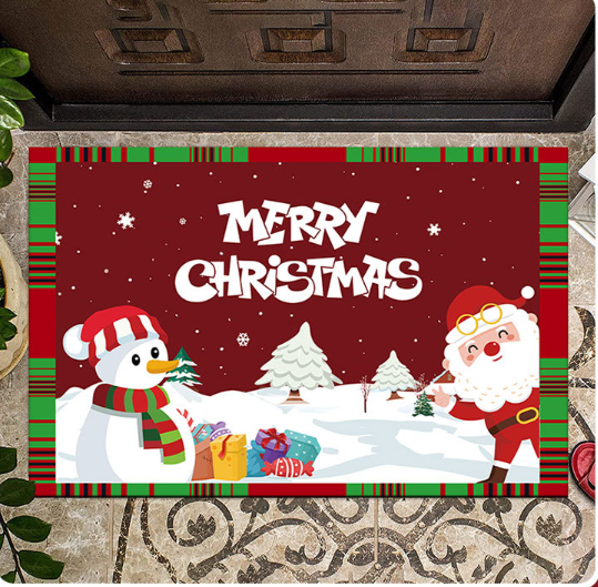 Red Christmas Doormat 2 Pack - 50 x 80 cm Festive Entrance Floor Mats view 4