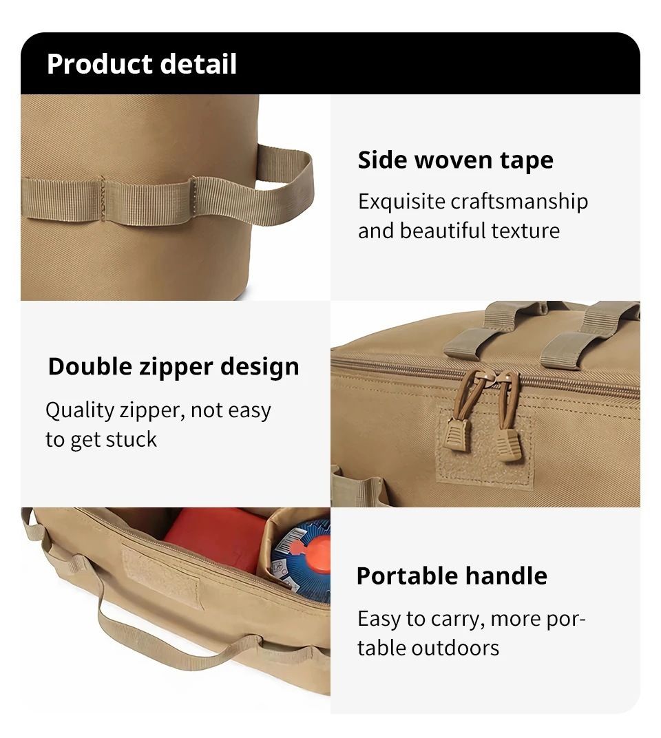 Black Camping Gear Storage Bag (34 x 17 x 19 cm) Portable Outdoor Organiser view 9