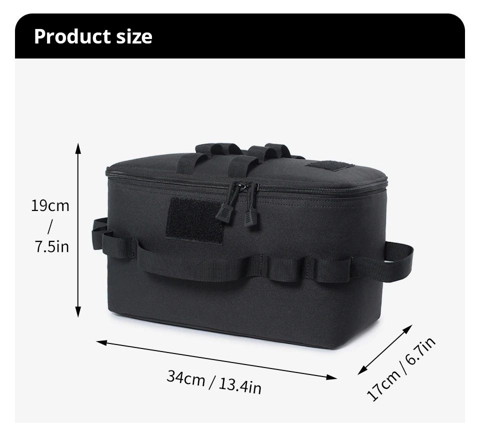 Khaki Camping Gear Storage Bag (34 x 17 x 19 cm) Portable Outdoor Organiser view 7