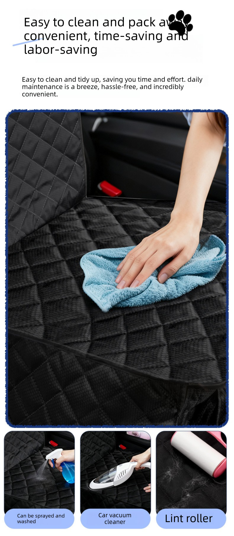 Dog Front Car Seat Cover 600D Oxford Fabric Waterproof Quilted Pet Seat Protector view 3