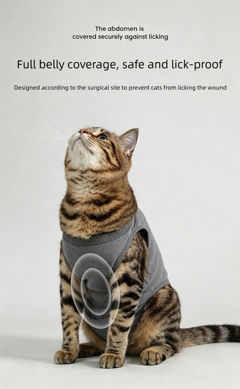 Pink Pet Recovery Suit S Size (Approx. 1-2 kg) - Modal Stretch Post Surgery view 4