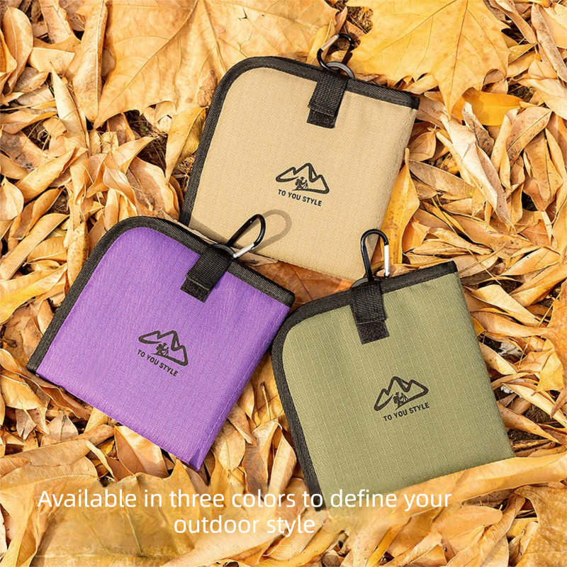 Khaki Foldable Camping Seat Pads 2 Pack - 36 x 36 cm Portable Moisture view 3