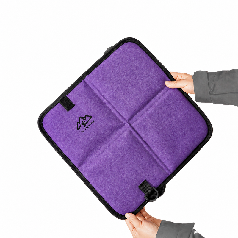 Purple Foldable Camping Seat Pads 2 Pack - 36 x 36 cm Portable Moisture