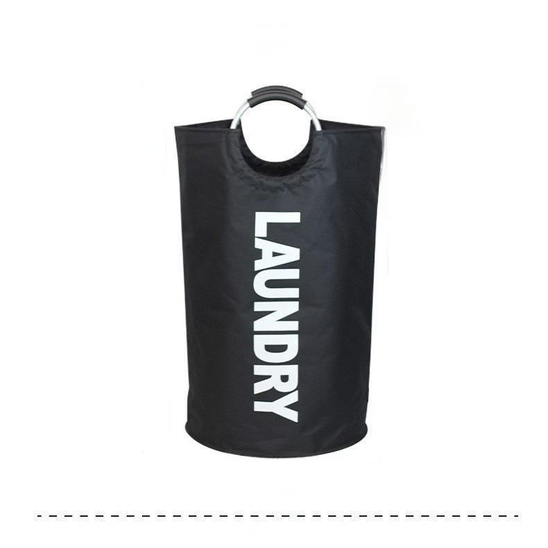 Black Collapsible Laundry Hamper 2 Pack - 38 x 79 cm Oxford Fabric Large