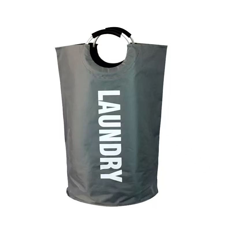 Grey Collapsible Laundry Hamper 2 Pack - 38 x 79 cm Oxford Fabric Large