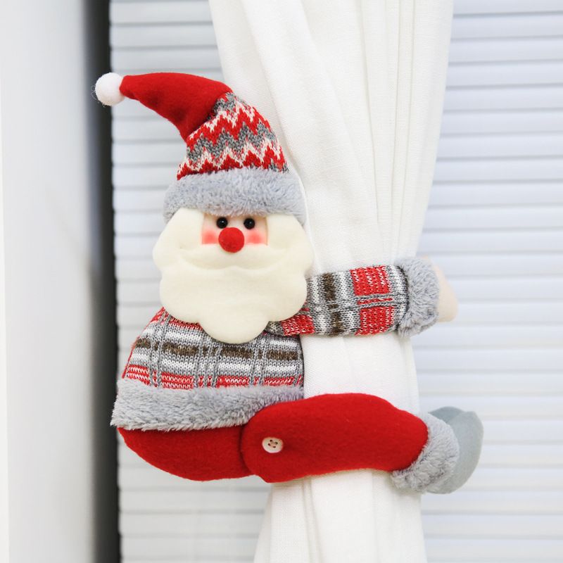 Santa Claus Curtain Tieback - 34 x 27 cm Plush Christmas Curtain Holder — image 1