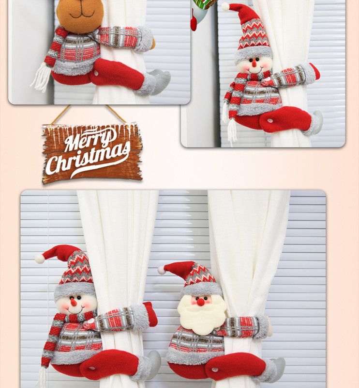 Santa Claus Curtain Tieback - 34 x 27 cm Plush Christmas Curtain Holder view 4