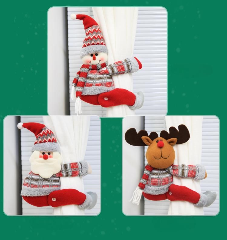Christmas Reindeer Curtain Tieback - 34 x 27 cm Plush Cartoon Doll Curtain Holder view 3