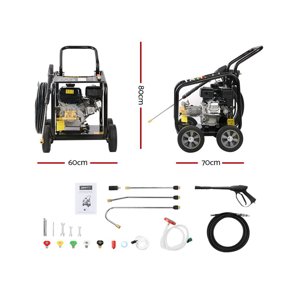 Giantz Petrol High Pressure Cleaner Washer 20M Hose Gurney view 3