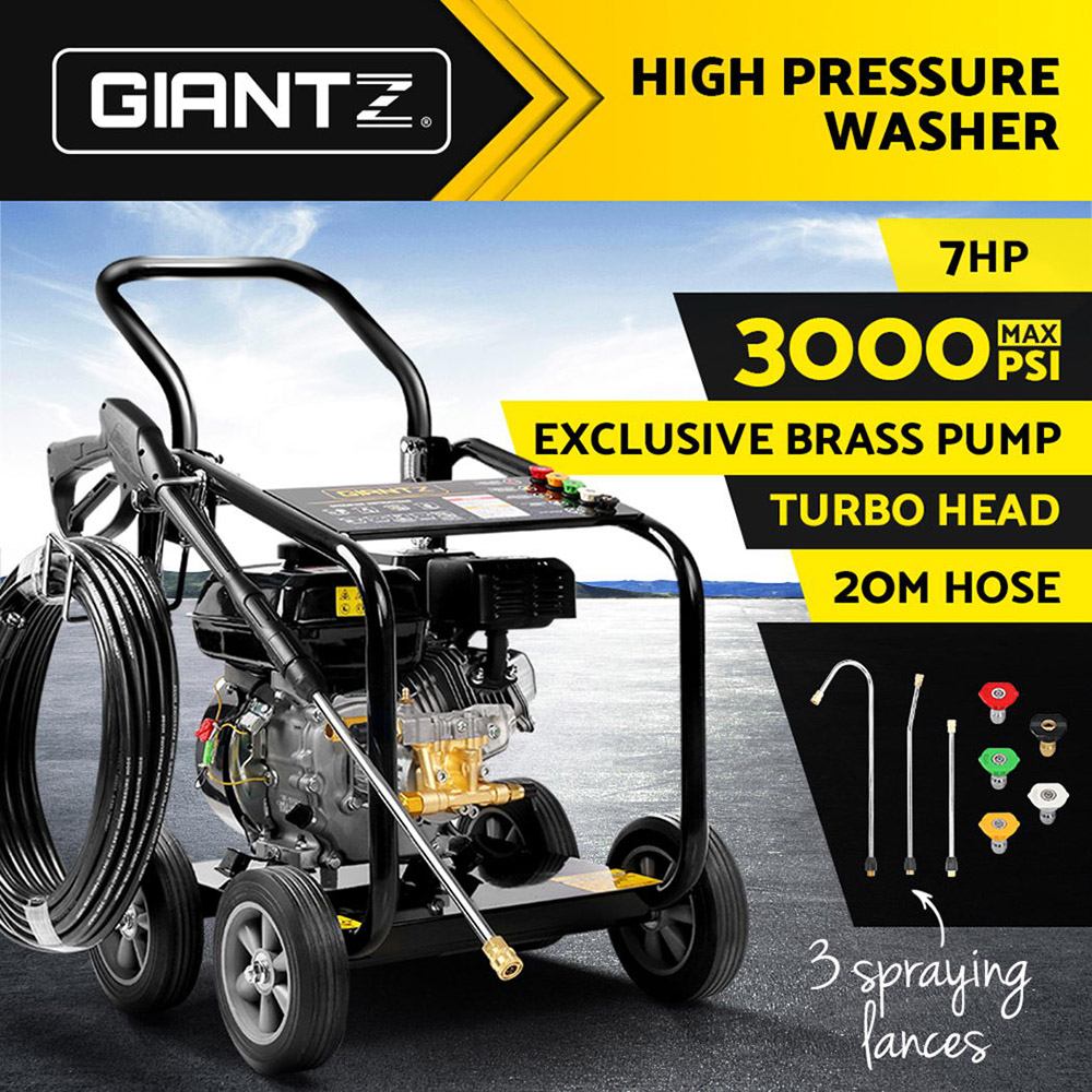 Giantz Petrol High Pressure Cleaner Washer 20M Hose Gurney view 5