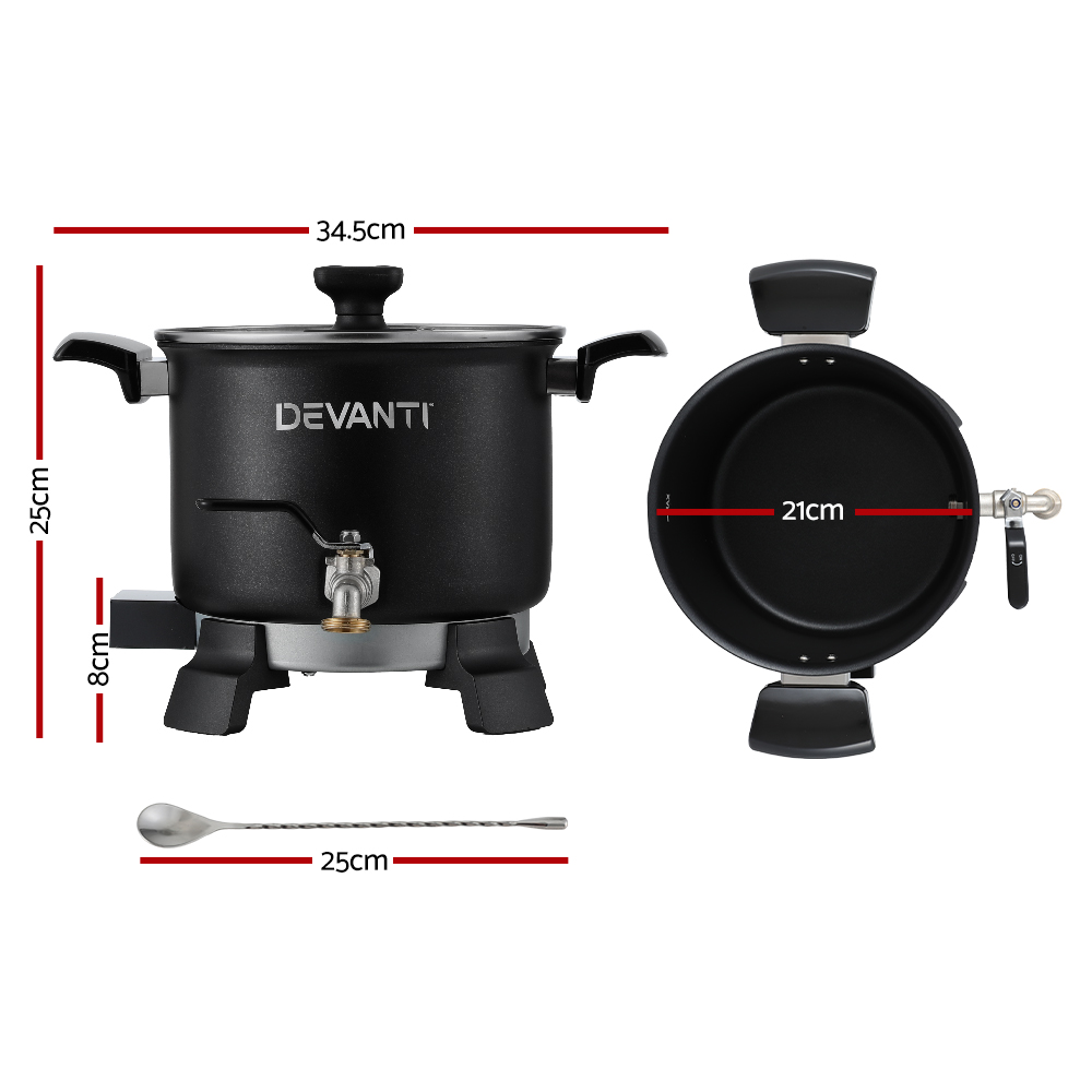 Devanti 5L Wax Melter Candle Making 1200W Melting Pot Furnace Quick Pour Spout view 2