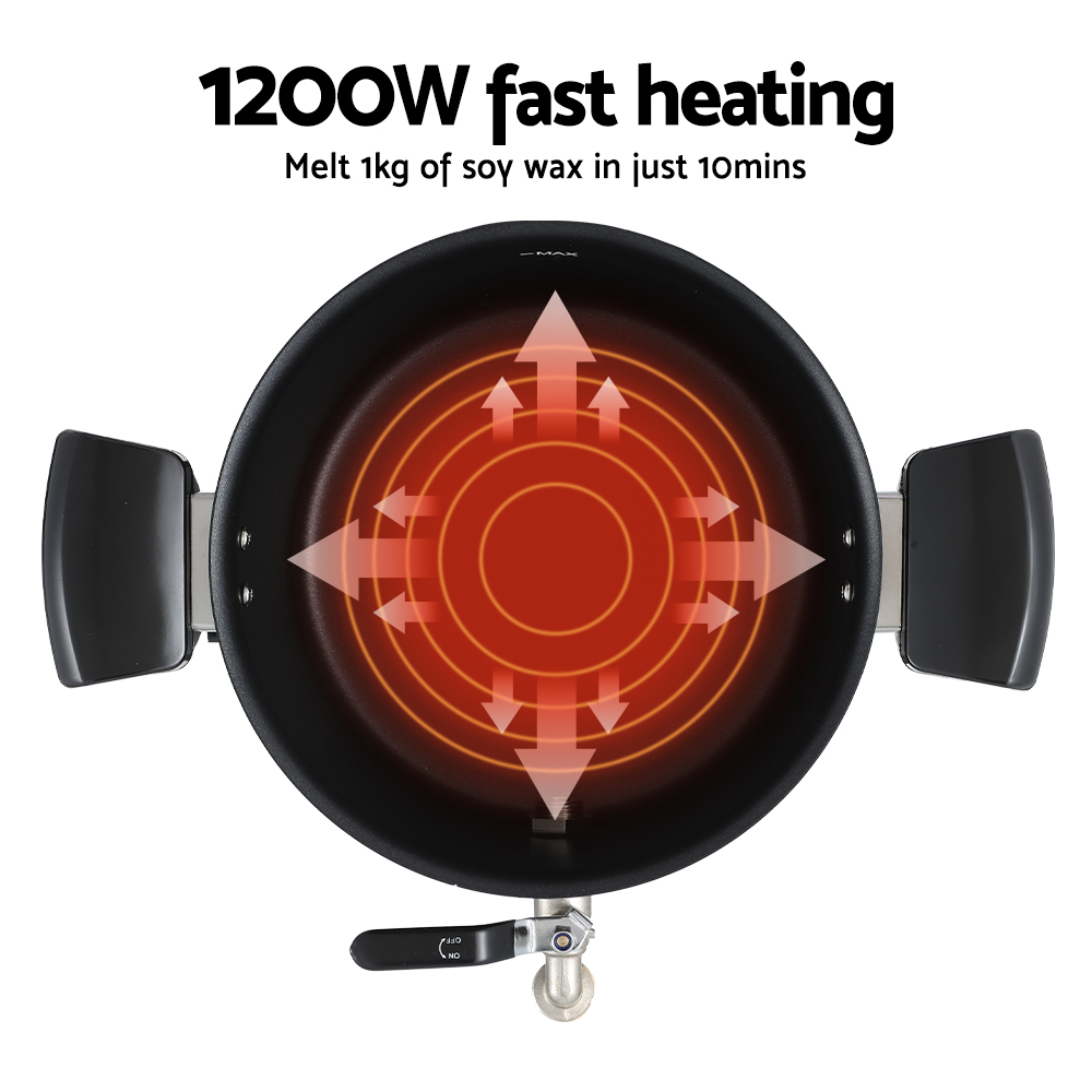 Devanti 5L Wax Melter Candle Making 1200W Melting Pot Furnace Quick Pour Spout view 5