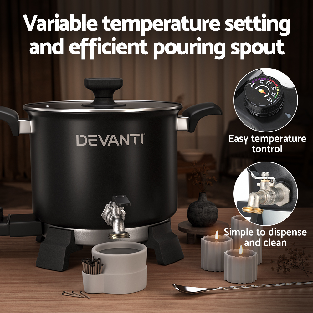 Devanti 5L Wax Melter Candle Making 1200W Melting Pot Furnace Quick Pour Spout view 6