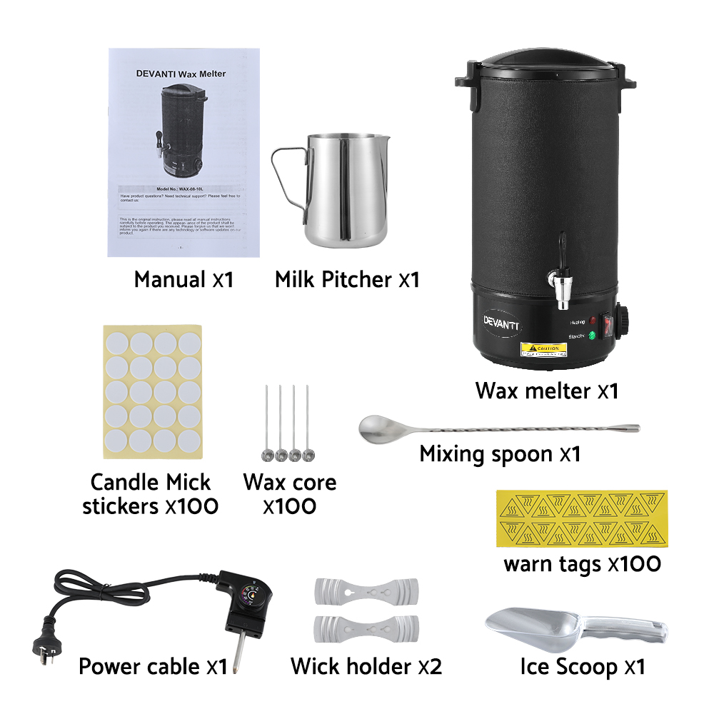 Devanti 10L Wax Melter Candle Making 1520W Melting Pot Furnace Pour Spout Soap view 4