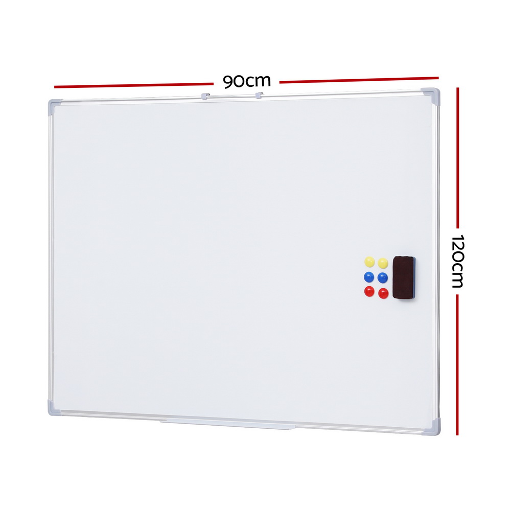 Magnetic Whiteboard 90x120cm Erase Board Marker Eraser Tray Home Office School view 2