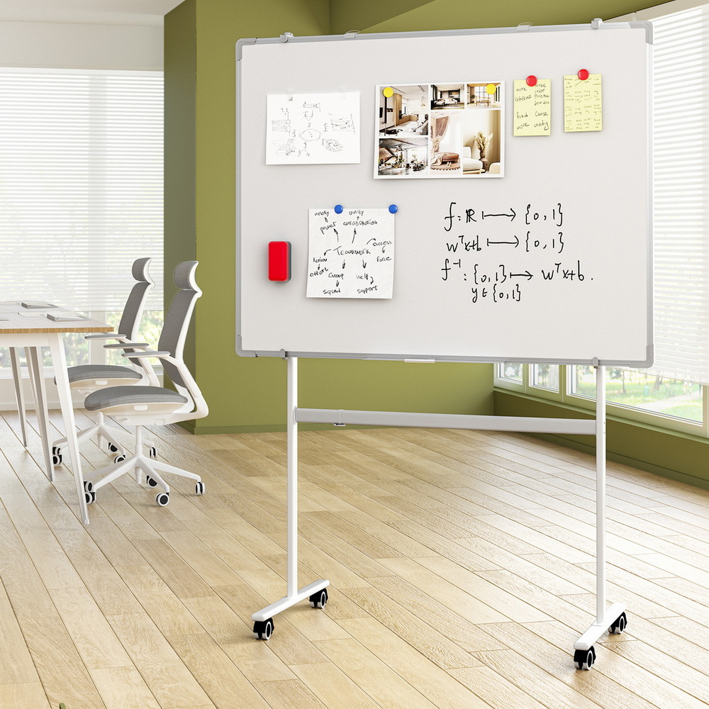 90x120cm Standing Whiteboard with Wheels Magnetic Double-Sided Erase Board view 6