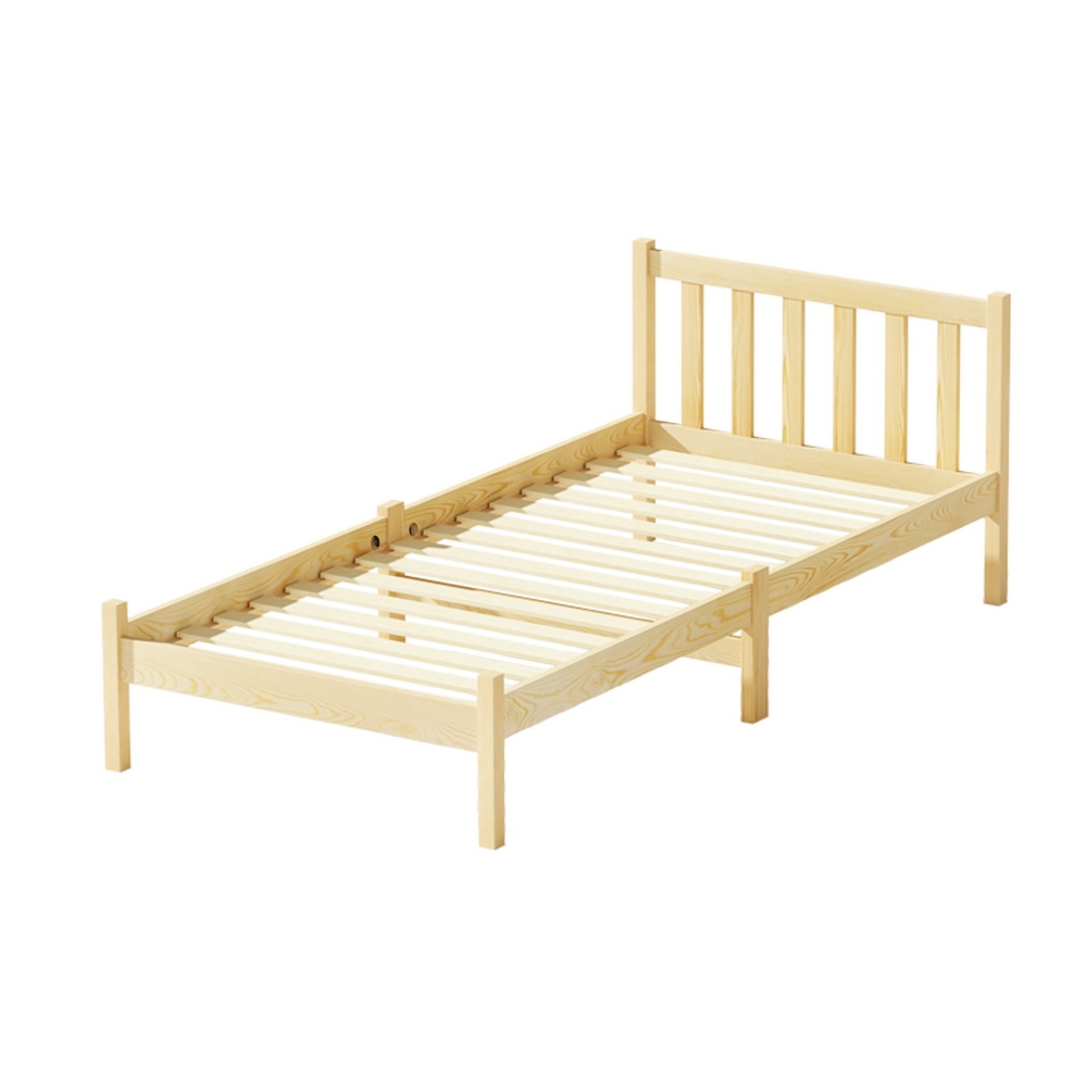 Artiss Bed Frame Single Size Wooden Oak SOFIE view 2