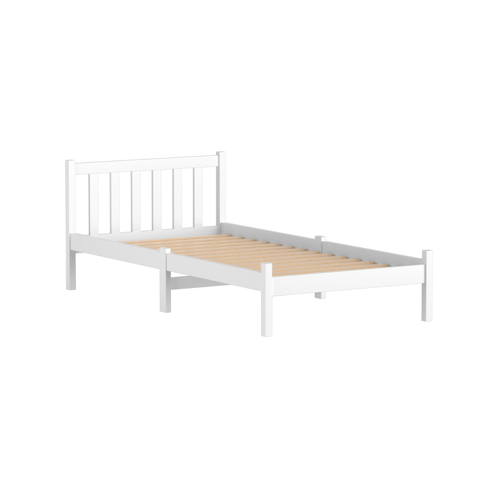 Artiss Bed Frame Single Size Wooden White SOFIE view 2