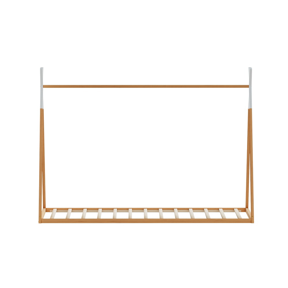 Artiss Bed Frame Wooden Kids House Single Frame Oak ENID view 3