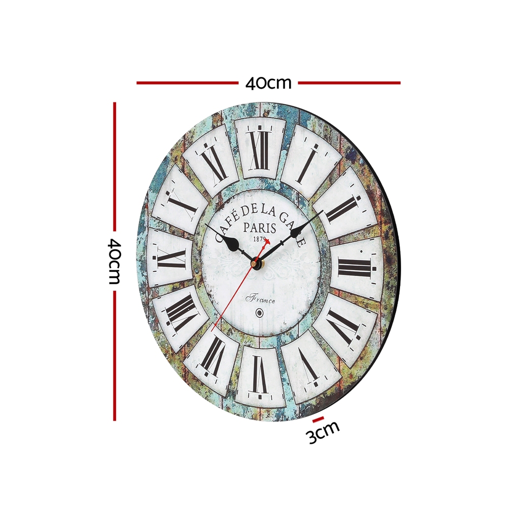 Artiss 40CM Wall Clock Rustic Design view 2