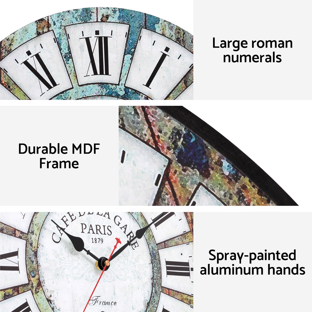 Artiss 40CM Wall Clock Rustic Design view 4