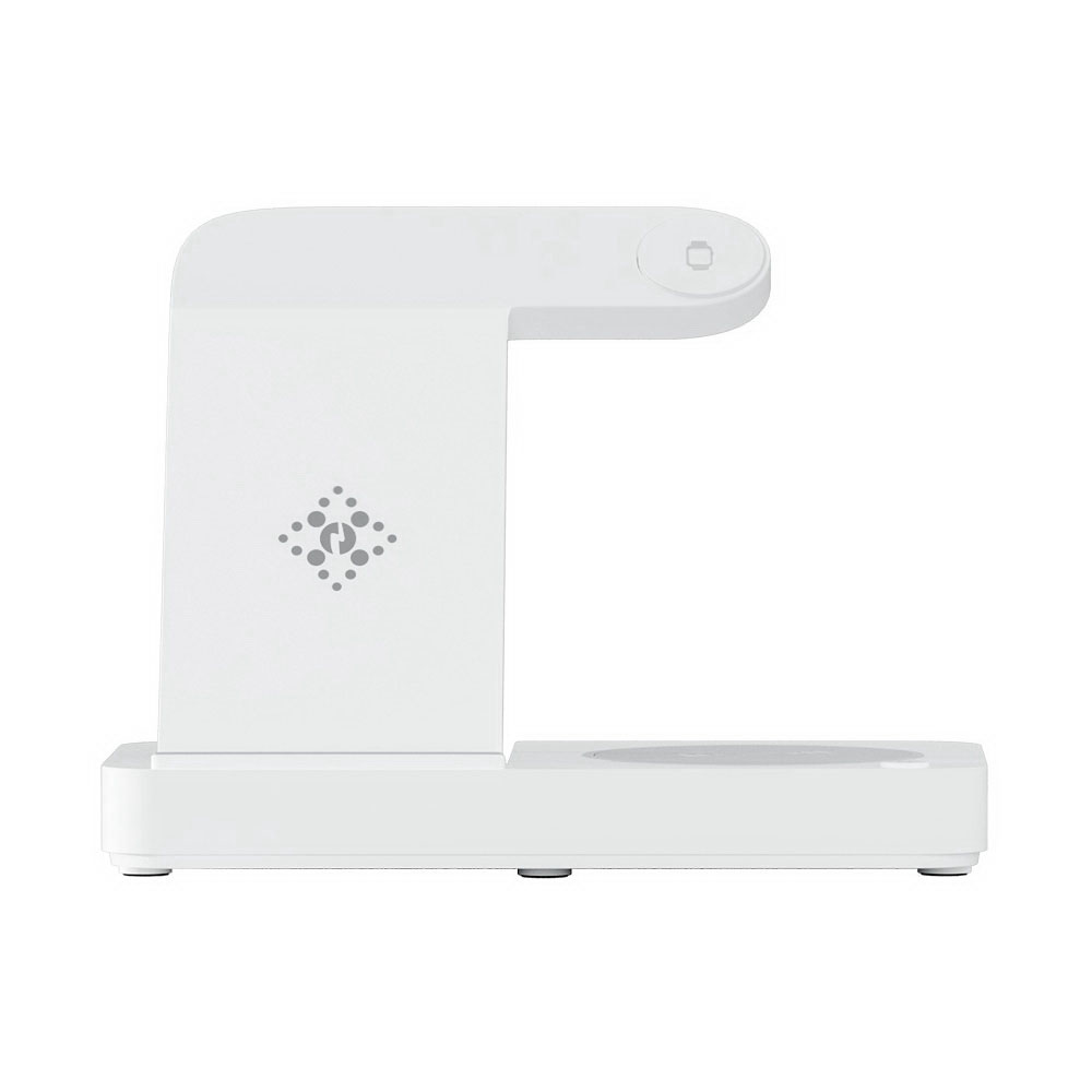 Devanti 4-in-1 Wireless Charger Dock Fast Charging for Phone White view 4