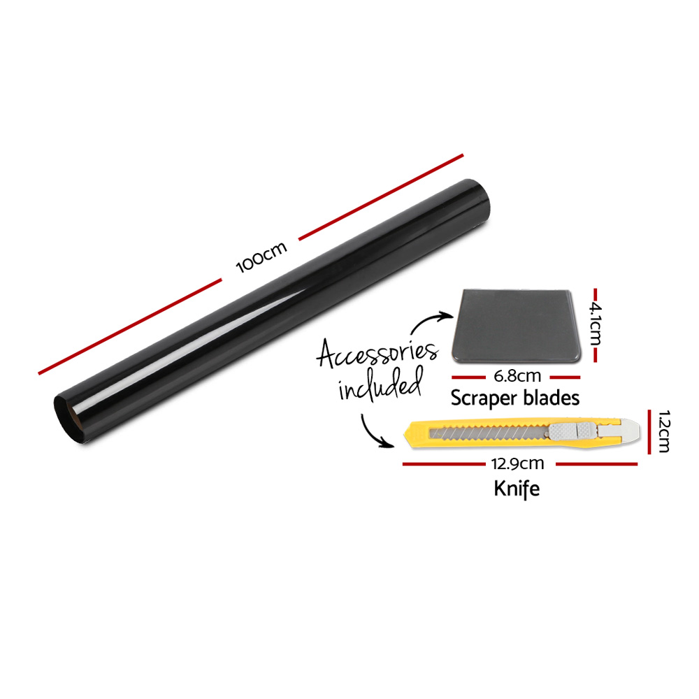 Giantz Window Tint Film Black Roll 5% VLT Home House 100cm X 30m Tinting tools view 2