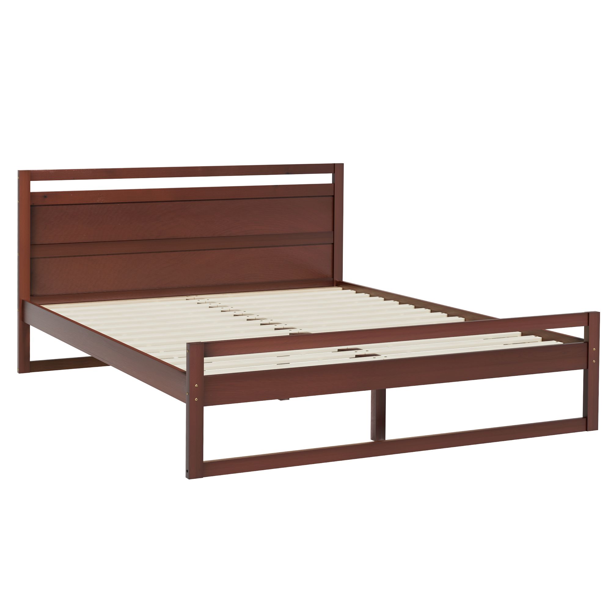 Artiss Bed Frame Double Size Wooden Walnut WITTON — image 1