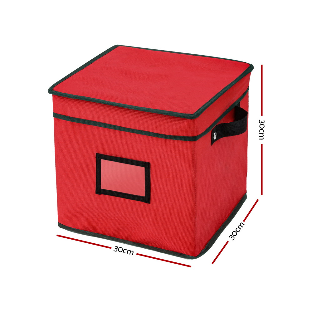 Jingle Jollys Christmas Baubles Storage Box 64 Dividers Xmas Ornaments Container view 2