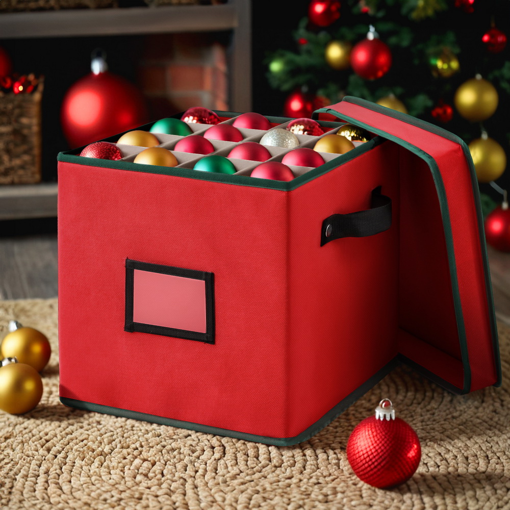 Jingle Jollys Christmas Baubles Storage Box 64 Dividers Xmas Ornaments Container view 7