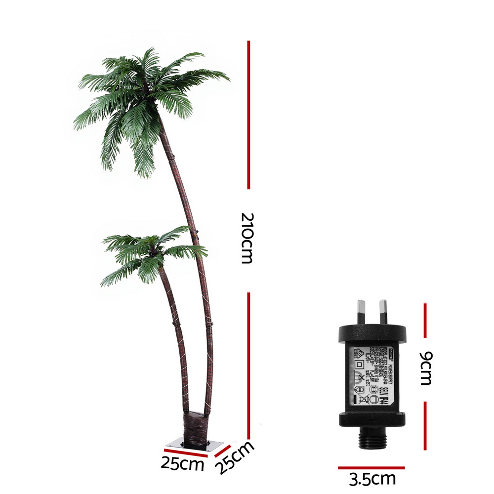 Jingle Jollys Christmas Tree 2.1m LED Lighted Xmas Palm Trees Party Decorations view 2